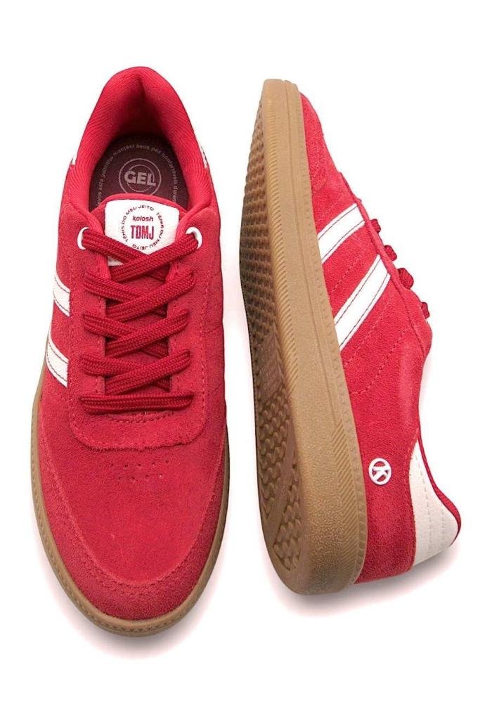 Tênis Kolosh Feminino Casual de Couro C3905 Vermelho 4