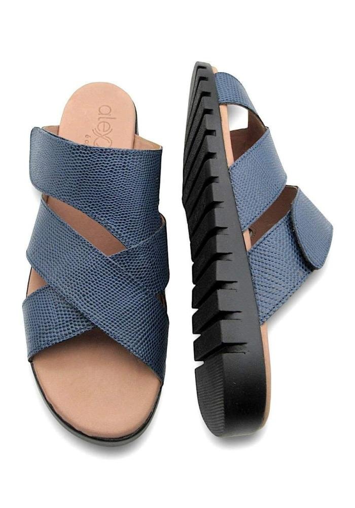 Tamanco Alexxa Opananken Feminino 100% Couro 27102 Azul 4