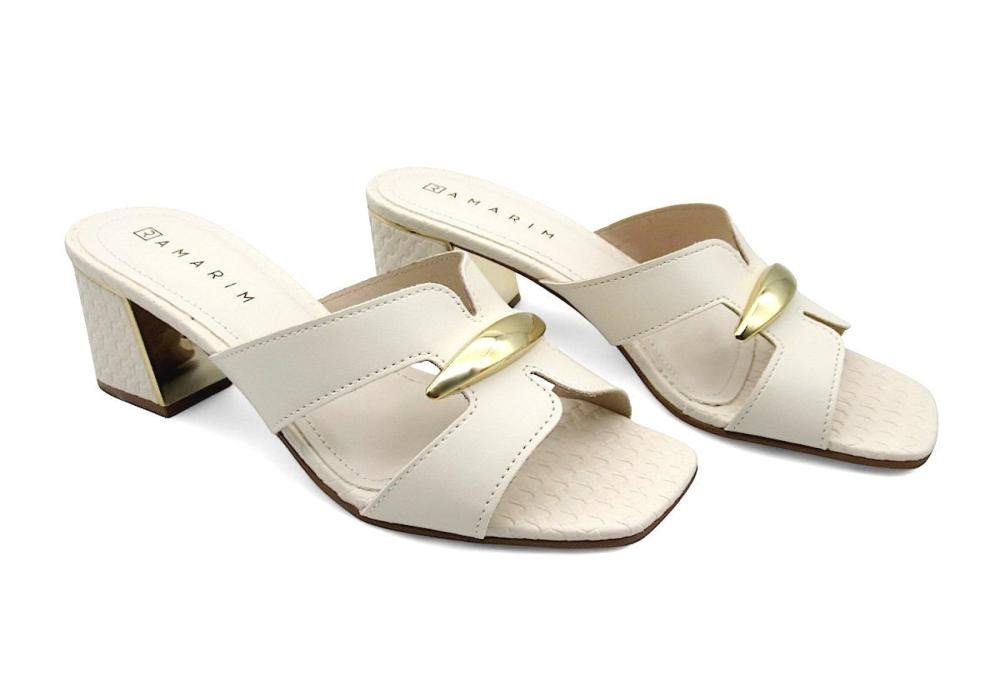Tamanco Social Feminino Ramarim 2539201 Marfim Off White 2