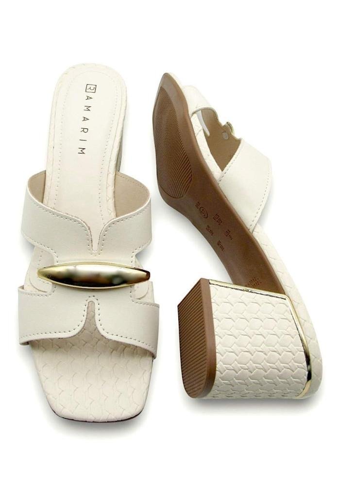 Tamanco Social Feminino Ramarim 2539201 Marfim Off White 4