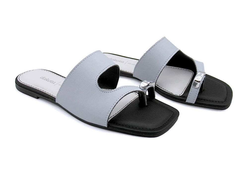 Tamanco Dakota Rasteira Feminina Y9932 Cinza 2