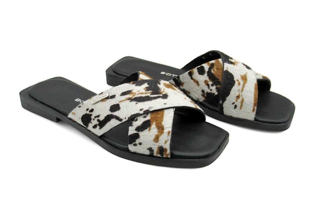 Tamanco Feminino Rasteiro Bottero de Pelo Natural 336818 Animal Print 2