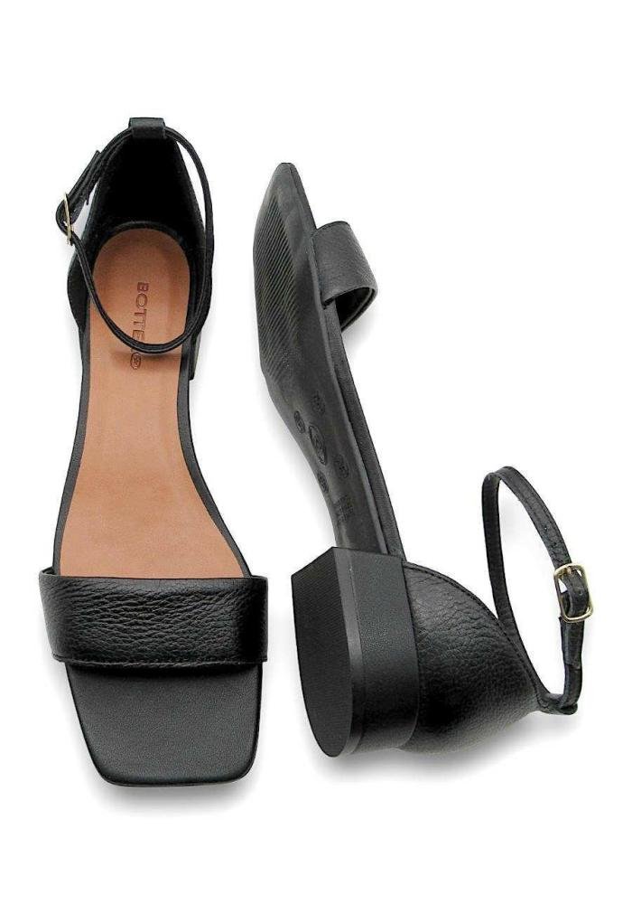 Sandália Feminina Bottero Couro Salto Bloco 372904 Preto Preto 4