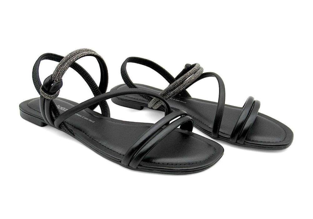 Sandália Dakota Rasteirinha Feminina Y9442 Preto Preto 2