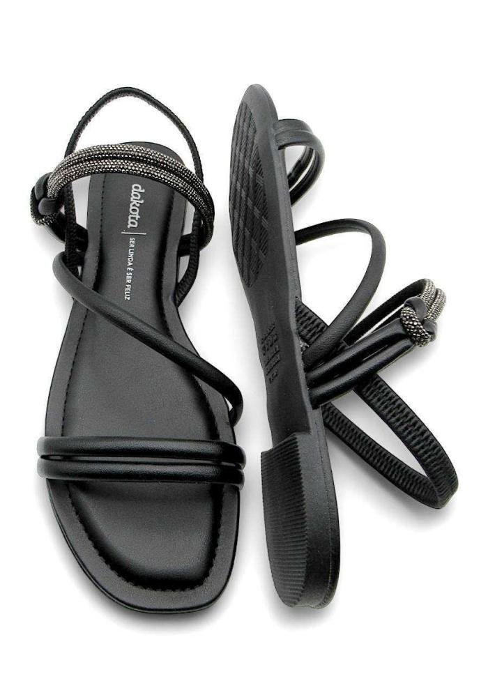 Sandália Dakota Rasteirinha Feminina Y9442 Preto Preto 4