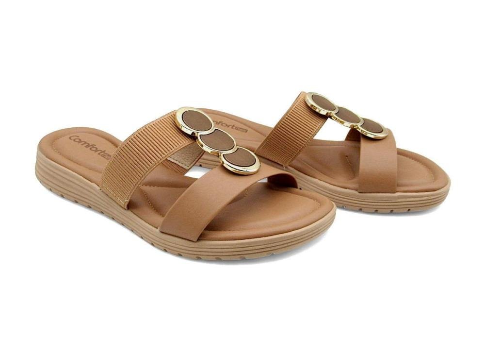 Tamanco Papete Comfortflex Feminino Slide 2551401 Marrom 2