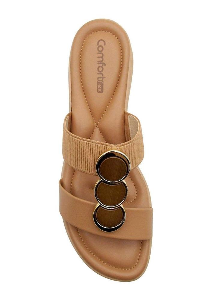 Tamanco Papete Comfortflex Feminino Slide 2551401 Marrom 3