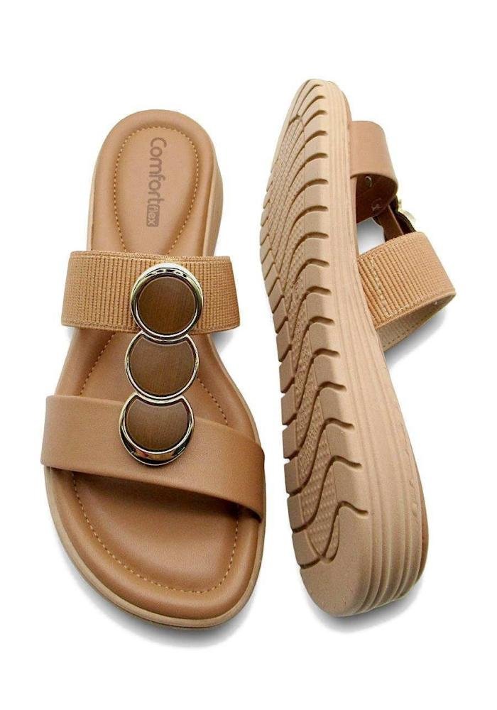 Tamanco Papete Comfortflex Feminino Slide 2551401 Marrom 4