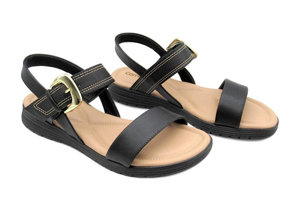 Sandália Feminina Comfortflex Papete 2551404 Preto 2