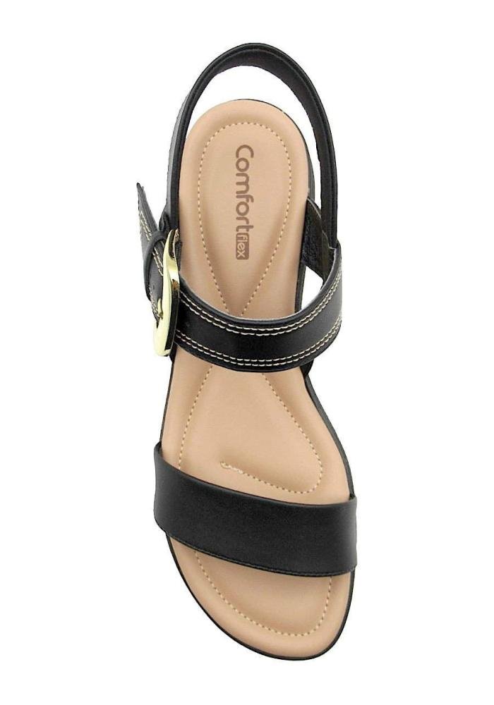 Sandália Feminina Comfortflex Papete 2551404 Preto 3