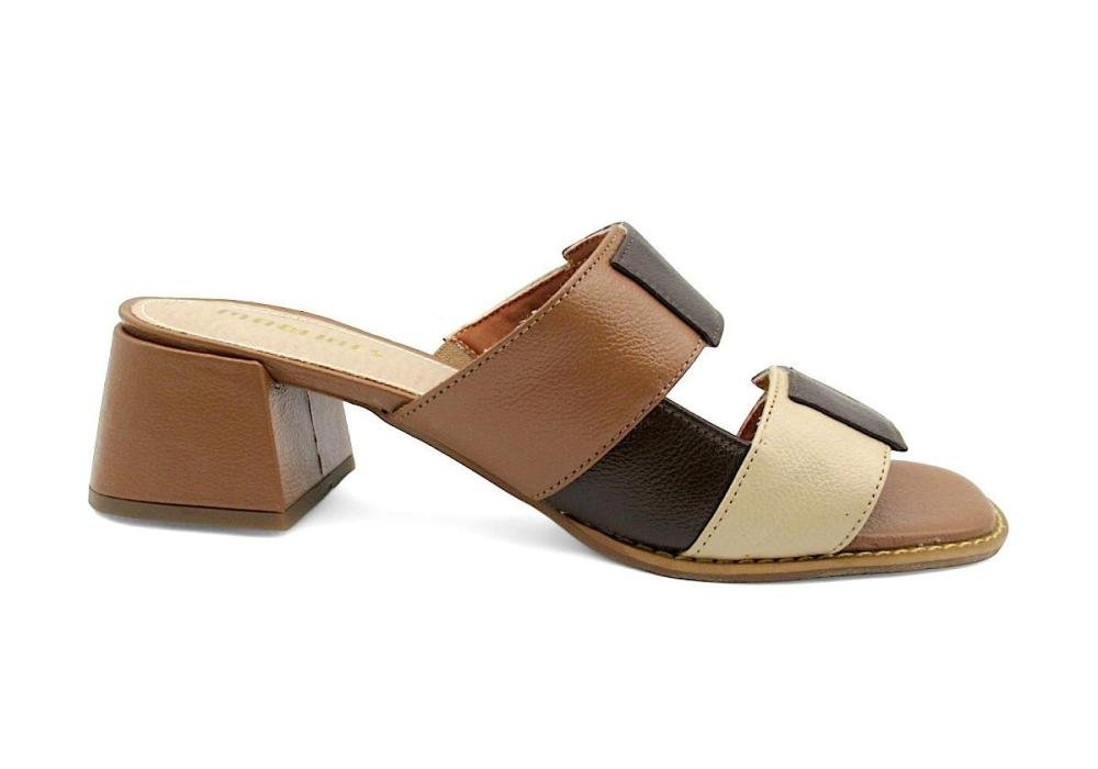 Tamanco Feminino de Couro Salto Bloco Marlinês 5810