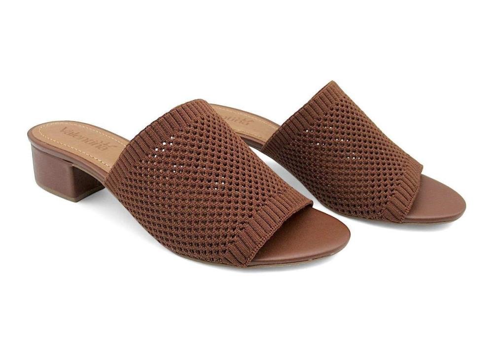 Tamanco Feminino Valentina Bordado 453110 Marrom 2