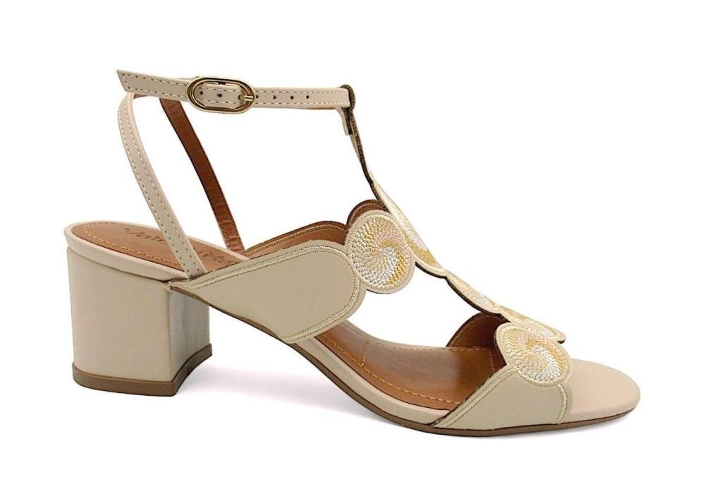 Sandália Feminina Valentina Salto Bloco 457050 Bordada