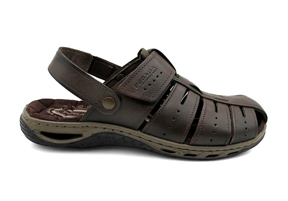 Sandália Masculina Pegada De Couro 131676 Café