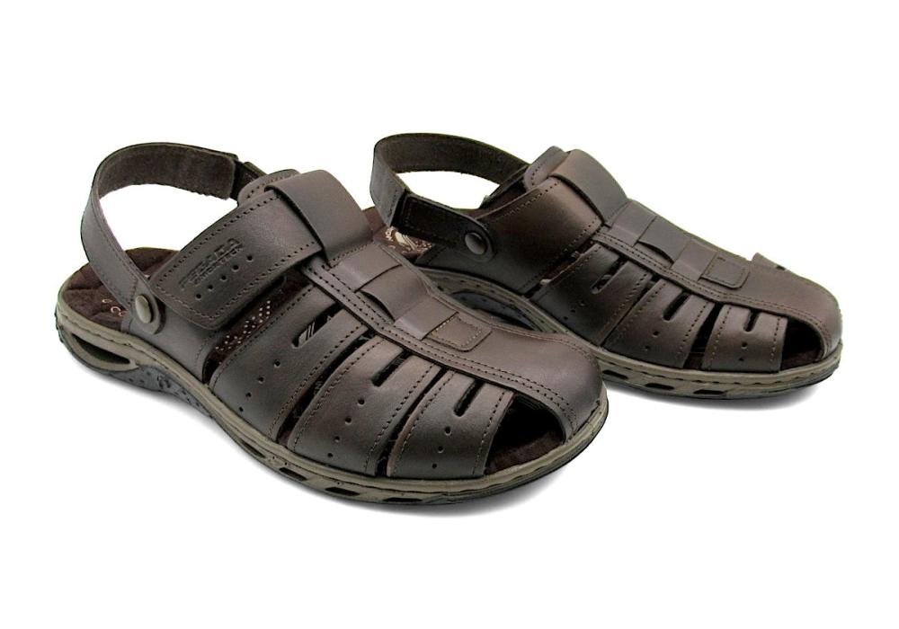 Sandália Masculina Pegada De Couro 131676 Café Marrom 2