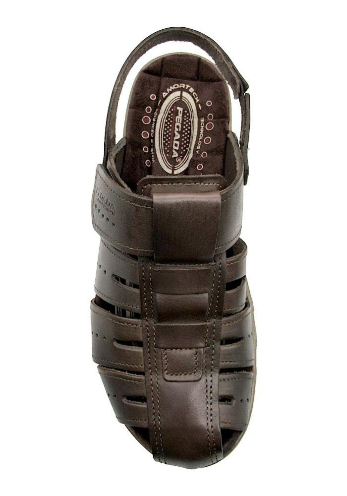 Sandália Masculina Pegada De Couro 131676 Café Marrom 3