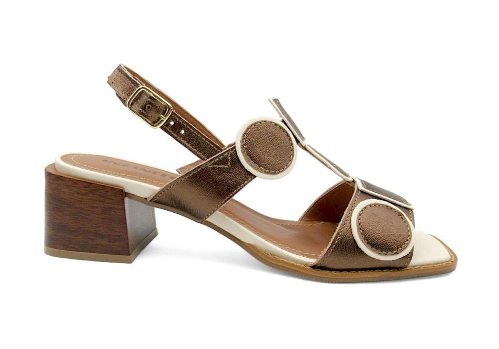 Sandália Feminina Salto Bloco de Couro Infinitus 46227