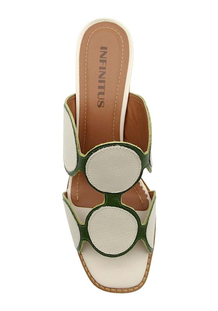 Tamanco Feminino Infinitus Couro Salto Bloco 43306 Off White 3