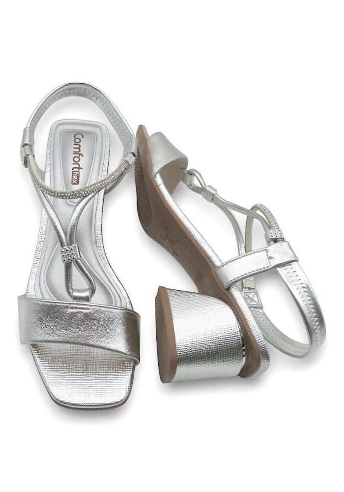 Sandália Feminina Comfortflex Conforto 2574402 Prata 4
