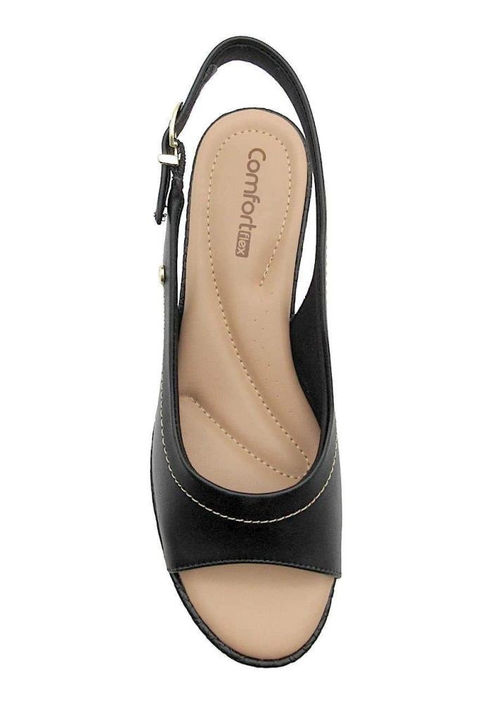 Sandália Feminina Comfortflex Anabela Conforto 2553405 Preto 3