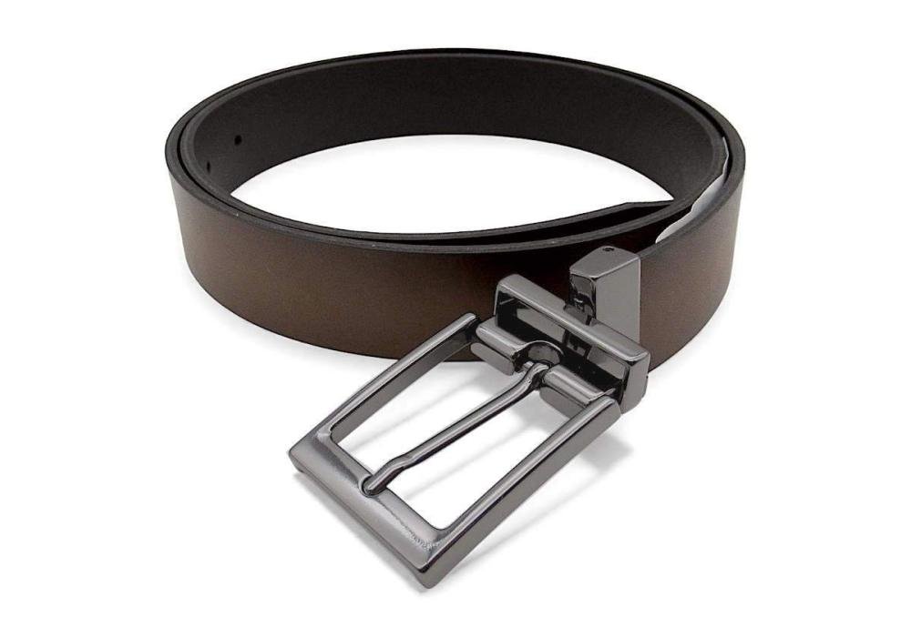 Cinto Masculino Fasolo Reversível de Couro Preto e Marrom E914214 Marrom 2