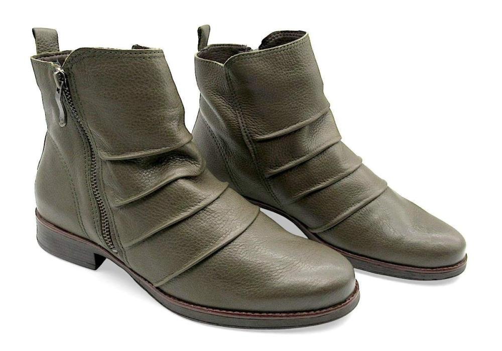 Bota Feminina Bottero Cano Curto de Couro 361731 Verde Musgo 2