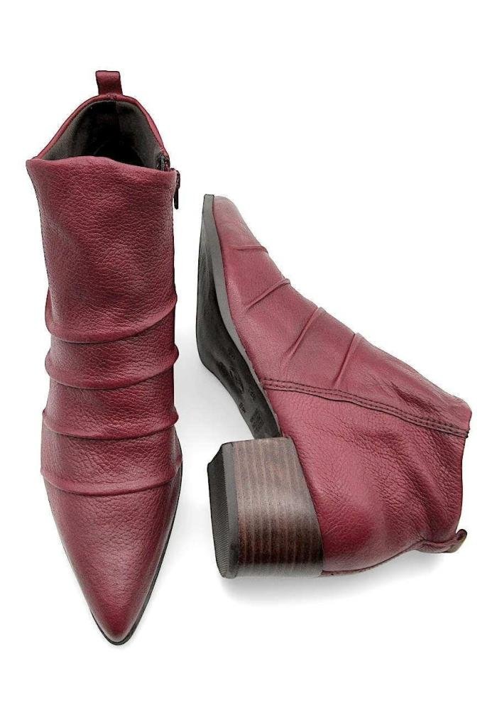 Bota Feminina Bottero Cano Curto de Couro 349308 Vinho 4