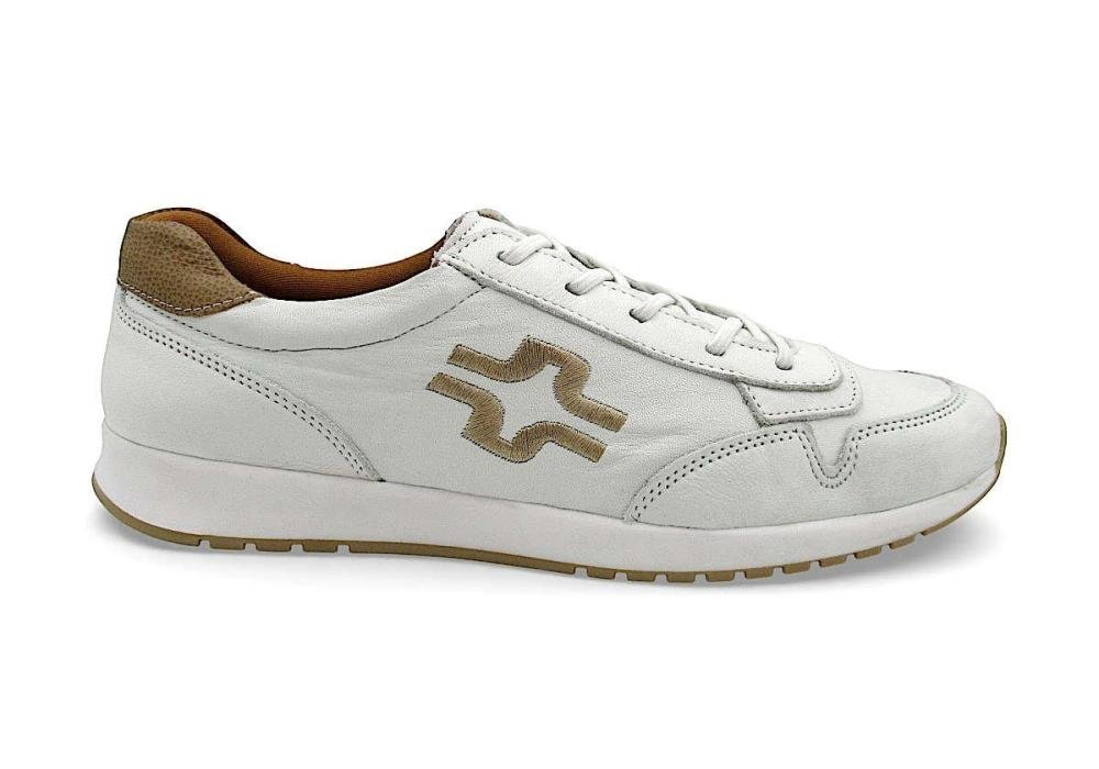 Tênis Casual Feminino em Couro Off White Perlatto Conforto Premium TIE32K