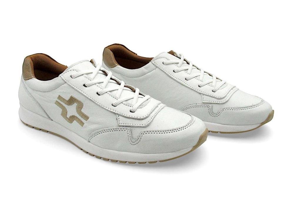 Tênis Casual Feminino em Couro Off White Perlatto Conforto Premium TIE32K Branco 2