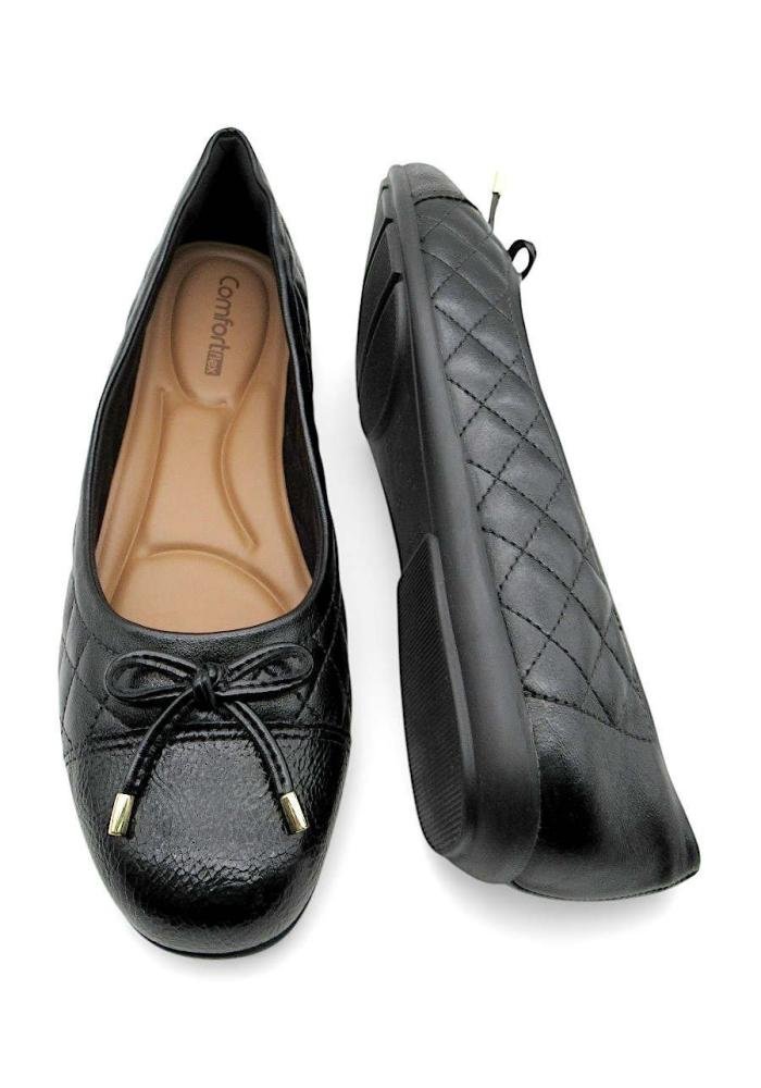 Sapatilha Feminina Comfortflex em Verniz Preto 2663302 Preto 4