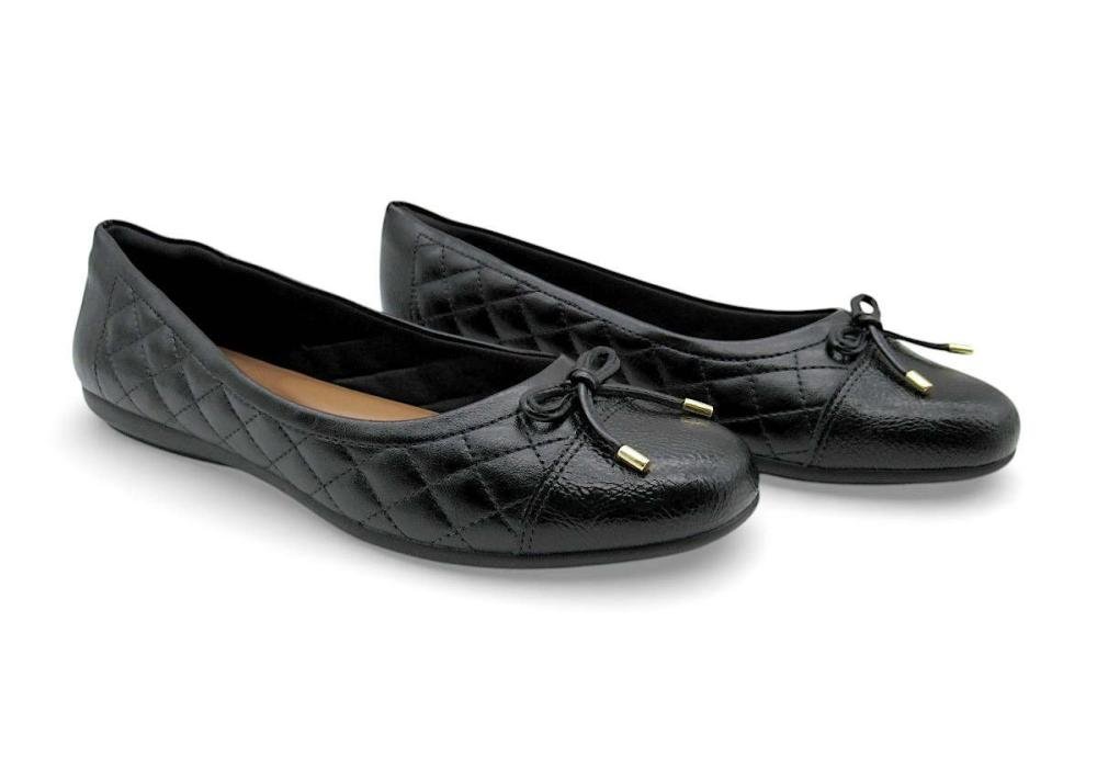 Sapatilha Feminina Comfortflex em Verniz Preto 2663302 Preto 2