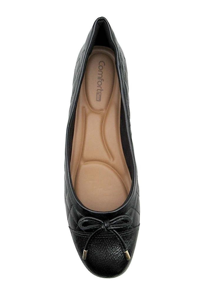 Sapatilha Feminina Comfortflex em Verniz Preto 2663302 Preto 3