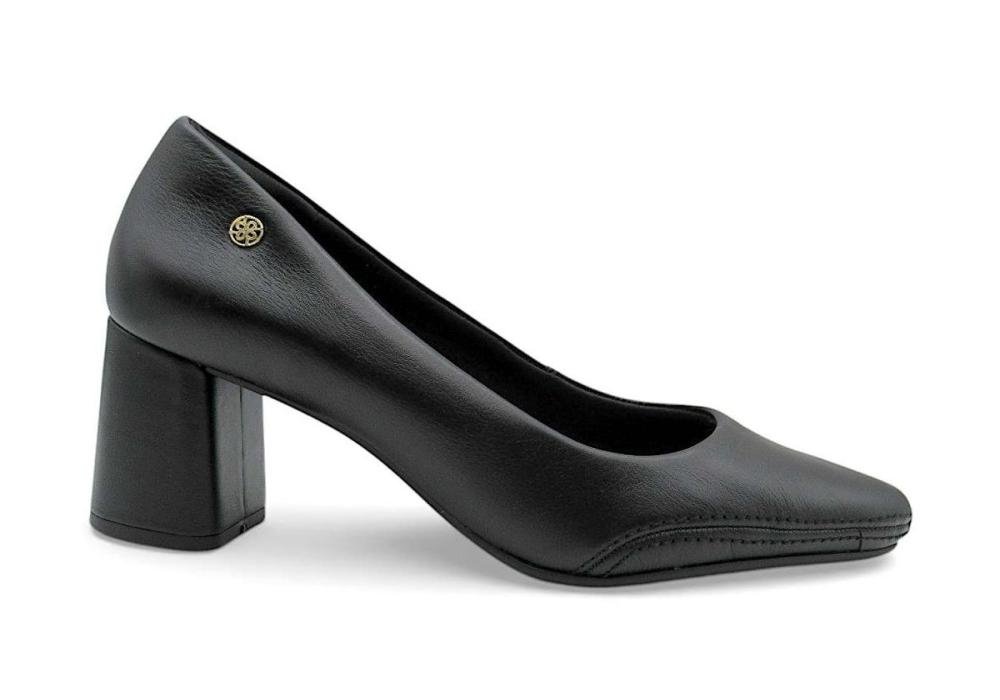 Sapato Scarpin Feminino Ramarim Total Comfort em Couro 2664101 Salto Bloco