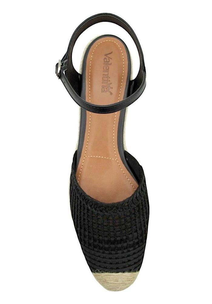 Sapato Slingback Valentina Anabela Espadrille em Crochê 509044 Preto 3