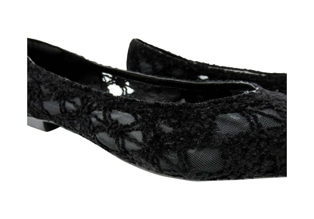 Sapatilha Valentina em Crochê e Tela Bico Fino 373367 Preto 3