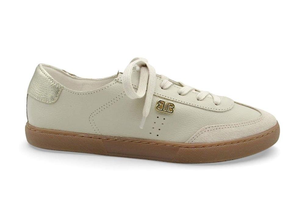 Tênis Casual Bottero em Couro Bege 376603