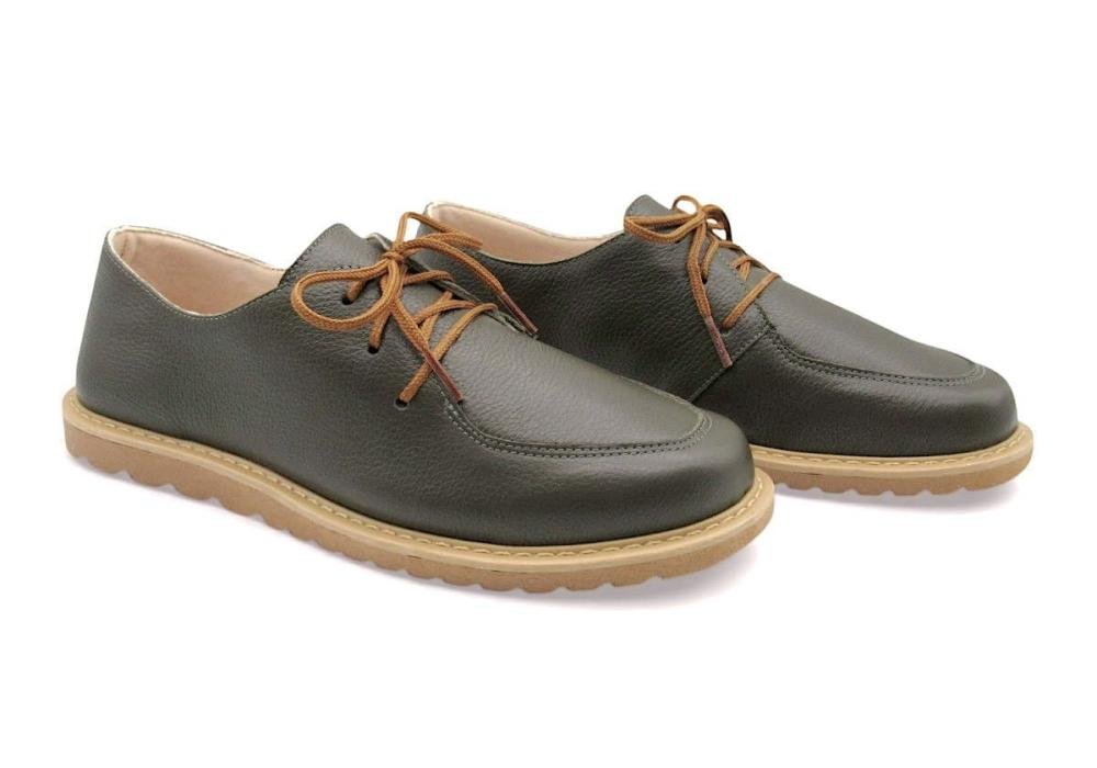 Mocassim Oxford Feminino em Couro Adhere Solado Tratorado 5240490 Verde Musgo 2