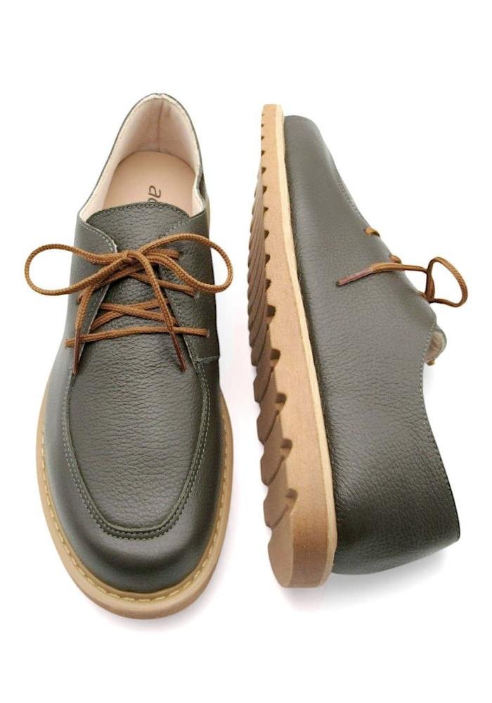 Mocassim Oxford Feminino em Couro Adhere Solado Tratorado 5240490 Verde Musgo 4