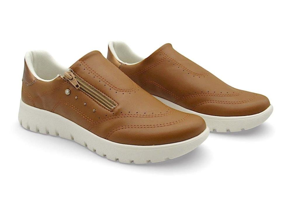Tênis Piccadilly Vicky Marrom Calce Fácil Ultra Leve 950053 Marrom 2