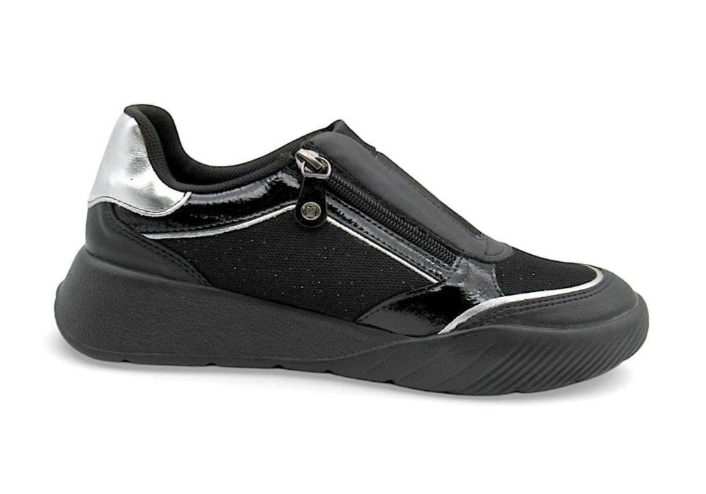 Tênis Piccadilly Fascite Plantar Anabela Wide Fit Preto 949032