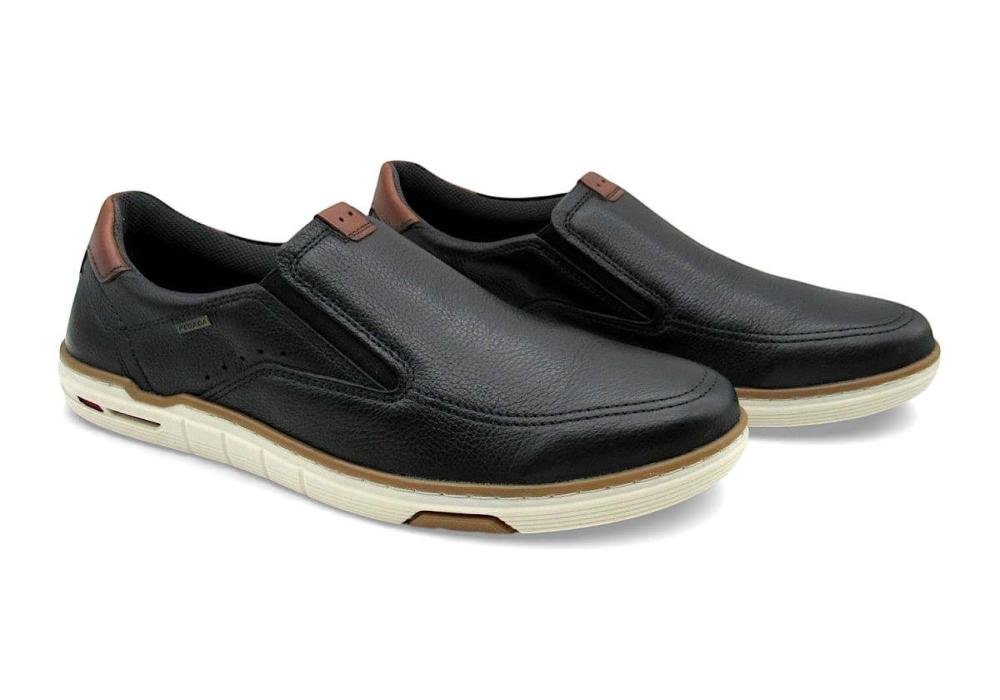 Sapatênis Pegada Regent 113503 em Couro Preto Calce Fácil Preto 2