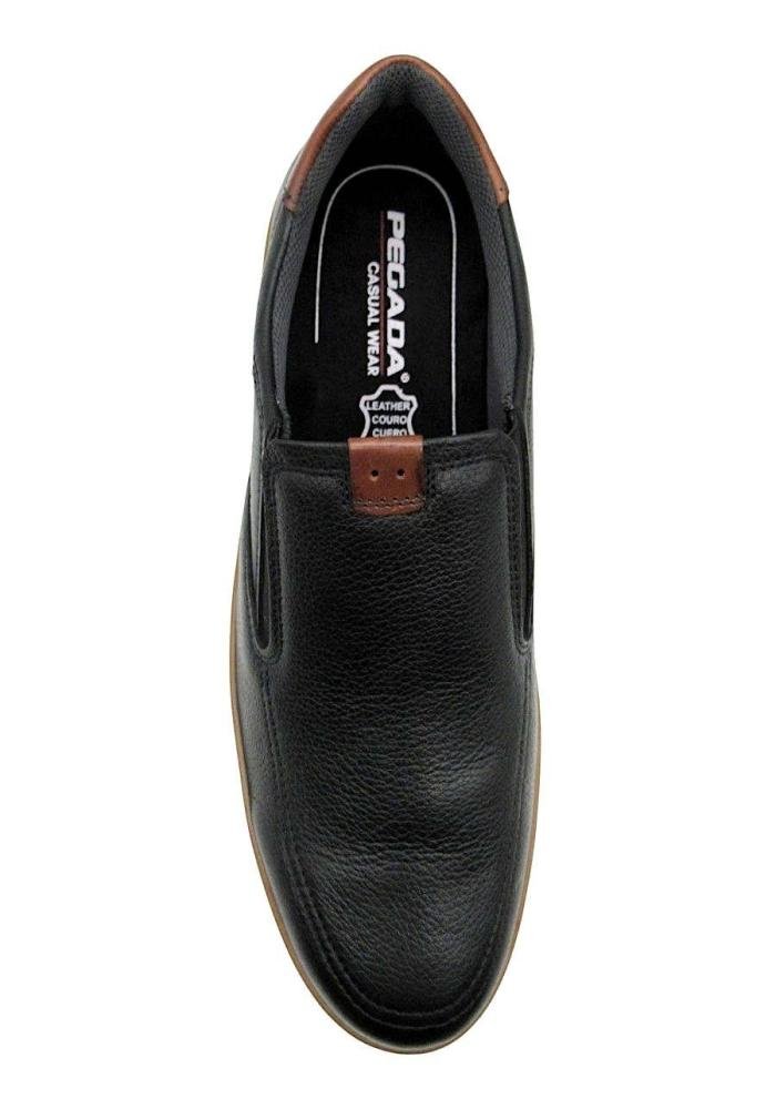 Sapatênis Pegada Regent 113503 em Couro Preto Calce Fácil Preto 3