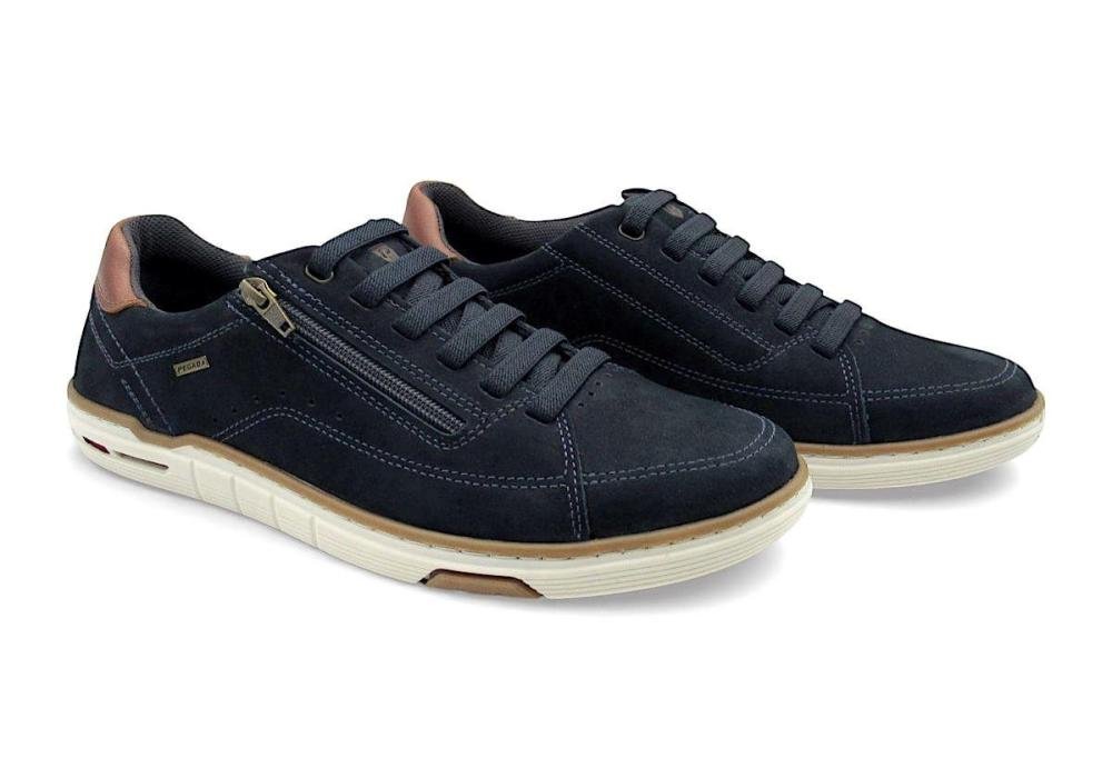 Sapatênis Pegada Masculino de Couro Calce Fácil Regent 113502 Azul Marinho 2