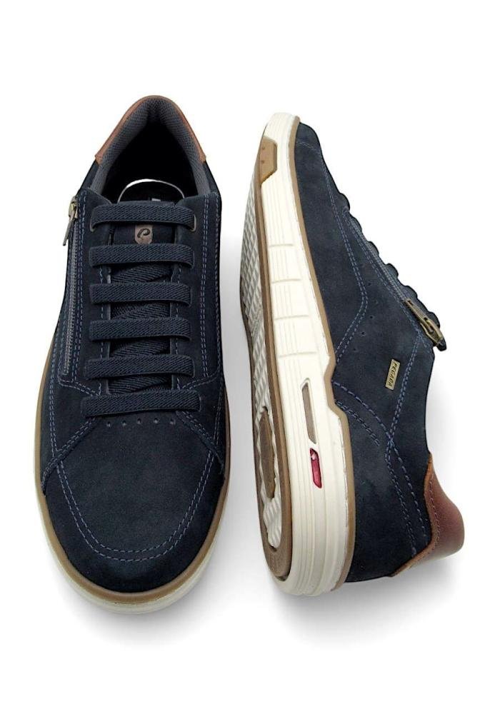 Sapatênis Pegada Masculino de Couro Calce Fácil Regent 113502 Azul Marinho 4