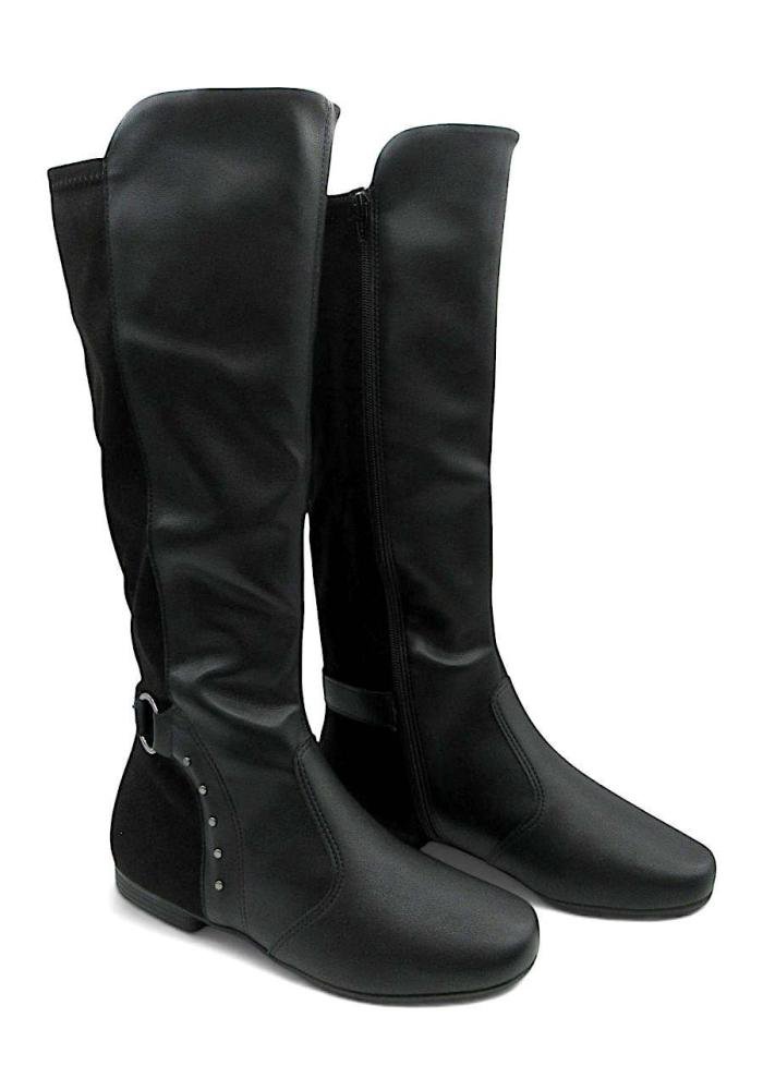 Bota Montaria Piccadilly Cano Longo Rasteira Preta 250281 Preto 3