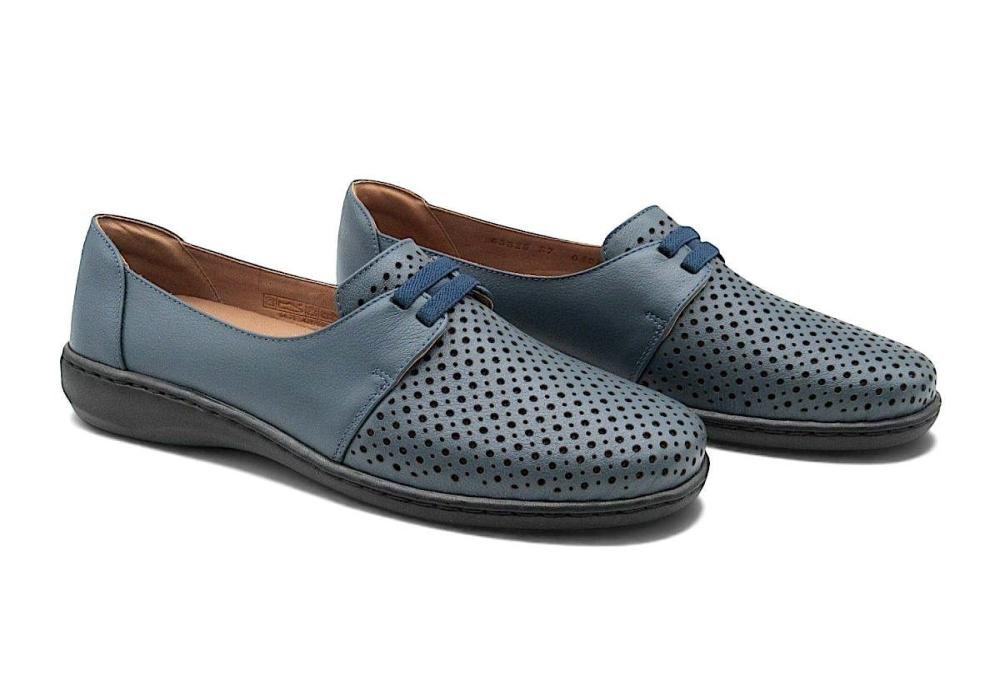 Sapato Feminino Alexxa Opananken Oxford de Couro Marinho 63825L1 Azul