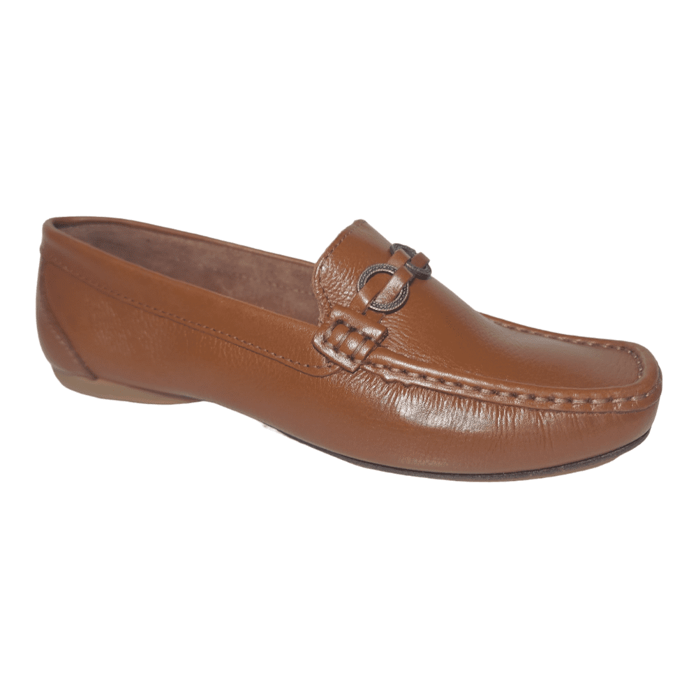 Mocassim Pezine Couro Conhaque 02