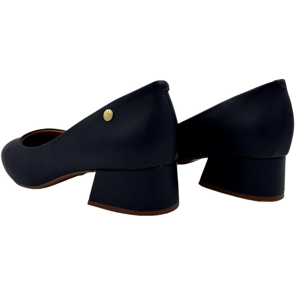 Sapato Vizzano em Pelica Bico Redondo Salto Baixo Feminino Azul 3