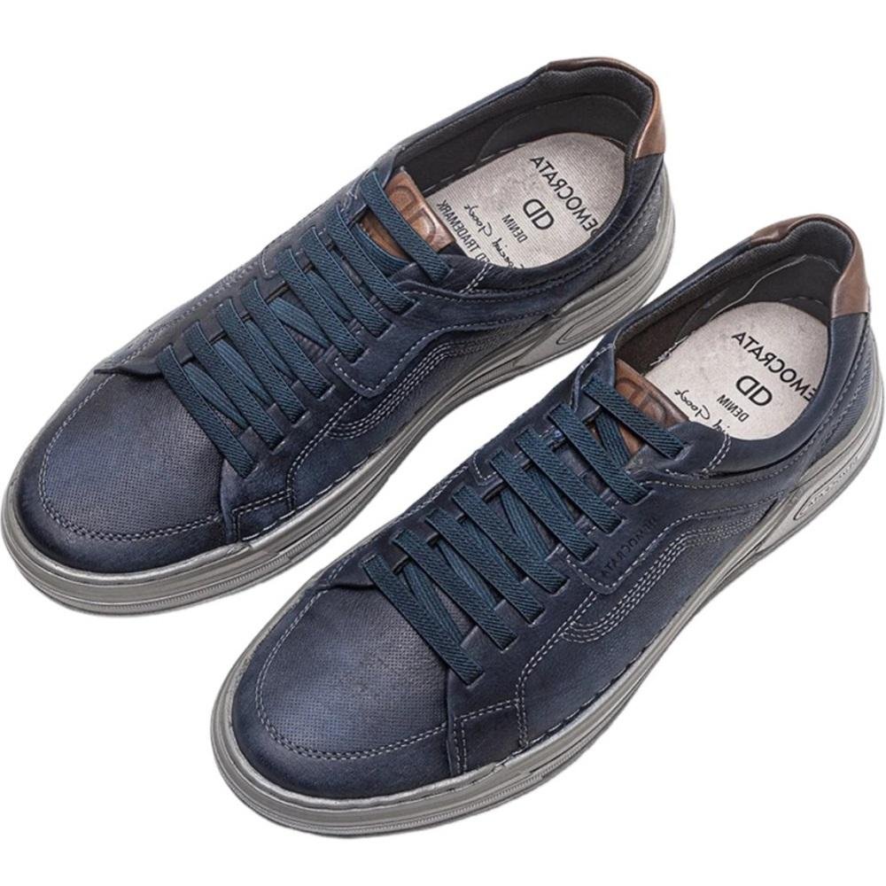 Sapatênis Democrata Denim Volp com Cadarço Elástico Masculino Azul 1