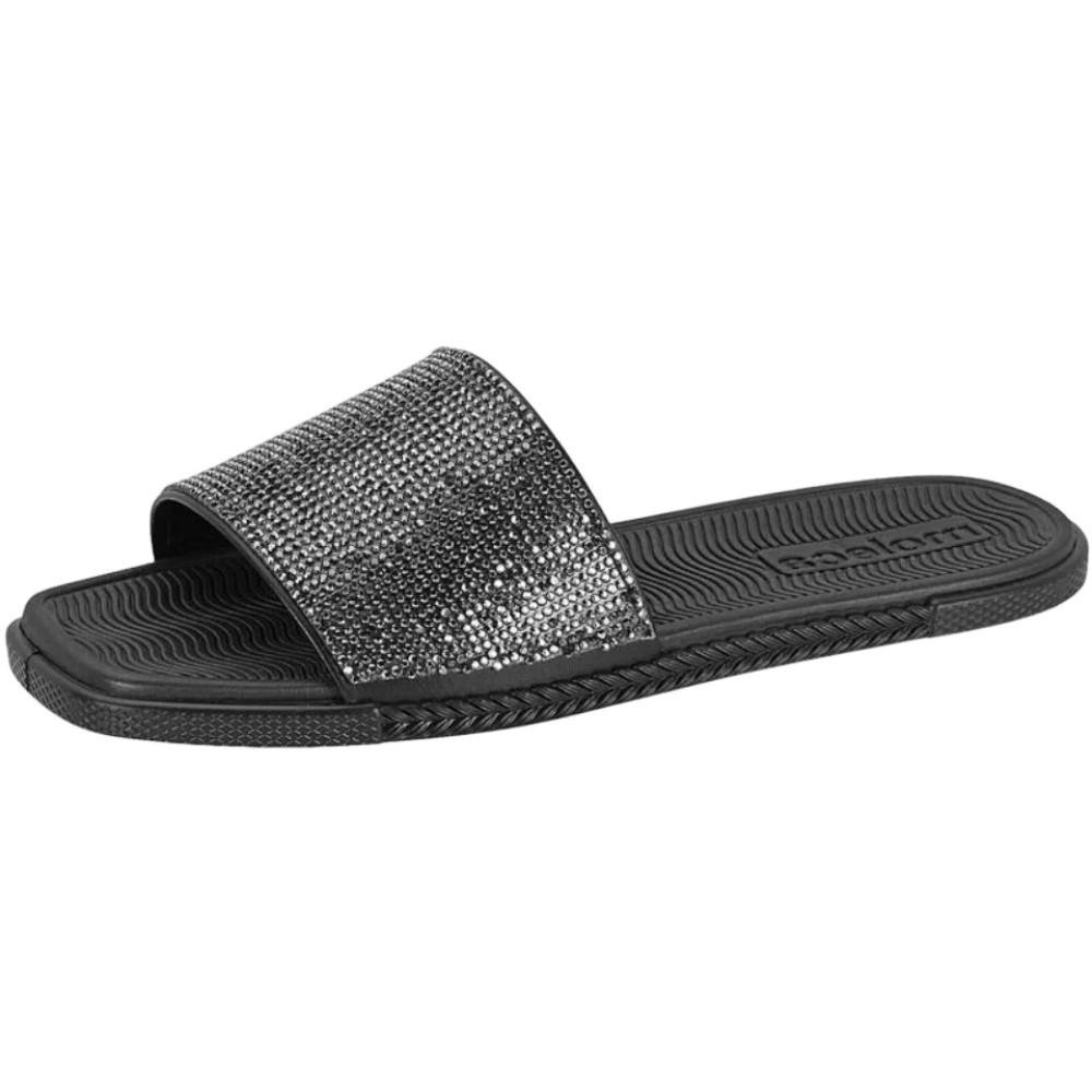 Chinelo Moleca Slide Rasteira Feminino Preto 1